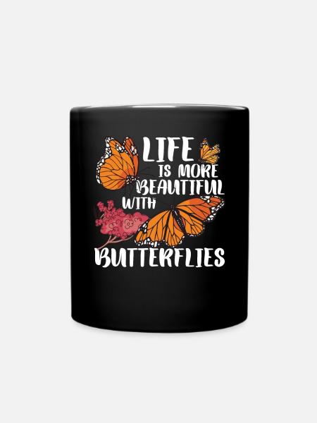 Monarchfalter - Tasse einfarbig - Schwarz