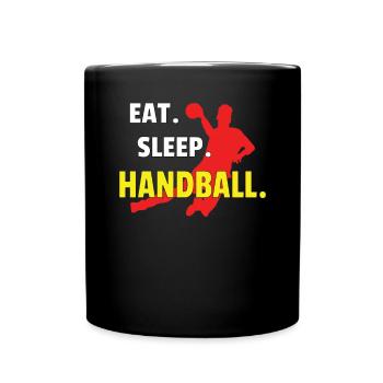 Handball Zubehör handballer Motiv - Tasse einfarbig - Schwarz - Vorne