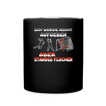 Handball Zubehör handballer Motiv - Tasse einfarbig - Schwarz - Vorne