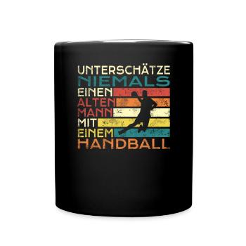 Handball Zubehör handballer Motiv - Tasse einfarbig - Schwarz - Vorne