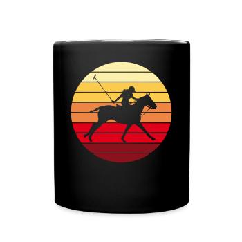 Polo Sport Reiterin Retro Vintage Geschenk - Tasse einfarbig - Schwarz - Vorne