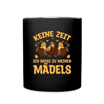 Wachteln Wachtelzucht Keine Zeit - Tasse einfarbig - Schwarz - Vorne