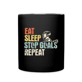 Lacrosse Torwart Lacrosse Spieler - Tasse einfarbig - Schwarz - Vorne