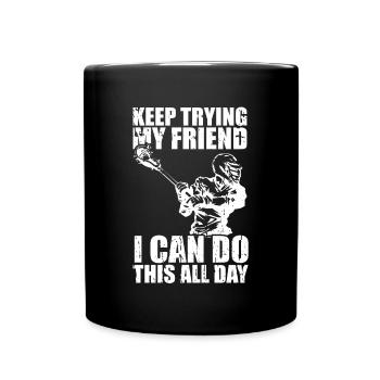 Lacrosse Torwart Lacrosse Spieler - Tasse einfarbig - Schwarz - Vorne