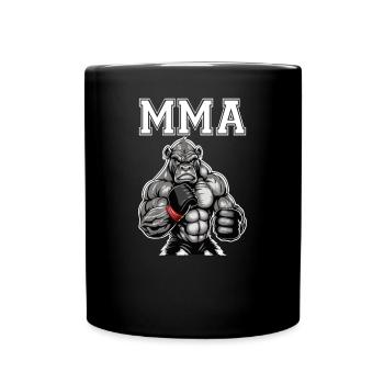 MMA Gorilla - Freikampf Kampfsportarten - Tasse einfarbig - Schwarz - Vorne