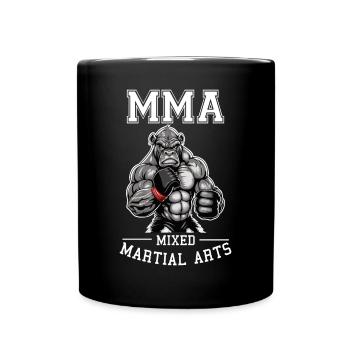 MMA Gorilla - Käfigkämpfer Freies Kämpfen - Tasse einfarbig - Schwarz - Vorne