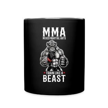 MMA Gorilla - Käfigkämpfer Freies Kämpfen - Tasse einfarbig - Schwarz - Vorne