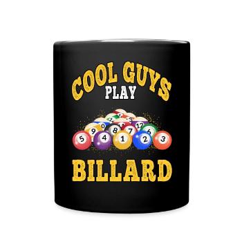 Coole Jungs spielen Billard Snooker Billardspieler - Tasse einfarbig - Schwarz - Vorne
