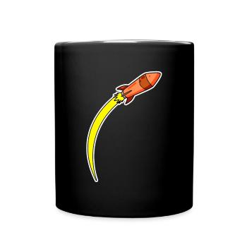 Fusée Orange - Mug uni - noir - Devant