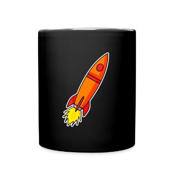 Fusée Orange - Mug uni - noir - Devant