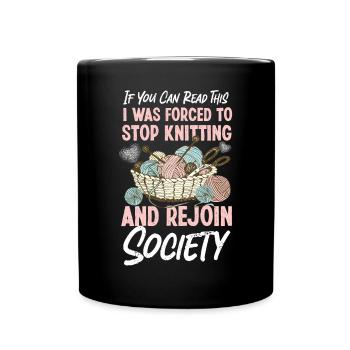 Knitting Knitter If You Can Read - Full Colour Mug - black - Front