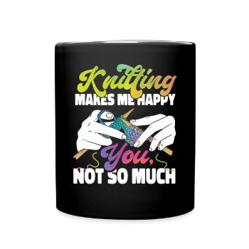 Tricoter Tricoter Tricoter me fait - Mug uni - noir - Devant