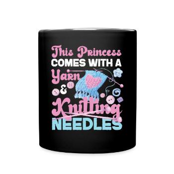 Knitting Knitter Girl This - Full Colour Mug - black - Front