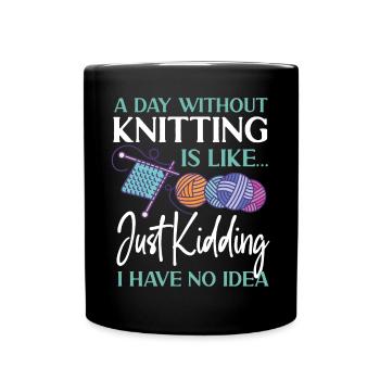 Tricoter Tricoter Un jour sans - Mug uni - noir - Devant