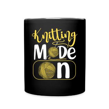 Knitting Knitter Knitting Mode On - Full Colour Mug - black - Front