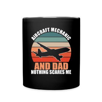 Technicien aéronautique et père de famille - Mug uni - noir - Devant