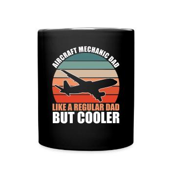 Aircraft technician and father - Full Colour Mug - black - Front