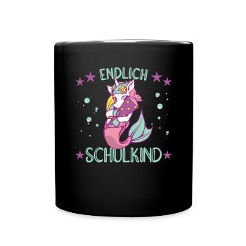 Mermaid Unicorn School School School Child - Full Colour Mug - black - Front