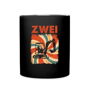 2. Geburtstag Bagger 2 Geburtstagshirt - Tasse einfarbig - Schwarz - Vorne