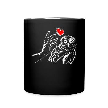 Hibou Oiseau Amour Hiboux High Five - Mug uni - noir - Devant