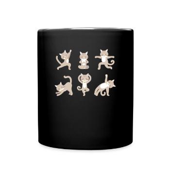 Yoga Cat Méditation Cat fait des exercices de yoga - Mug uni - noir - Devant