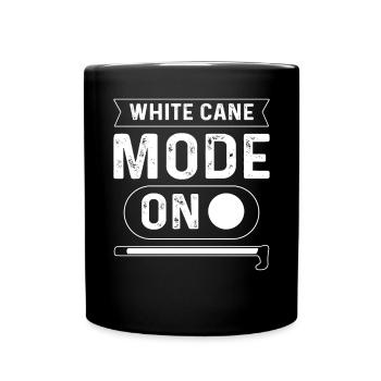 Mode tuyau blanc activé. Personnes aveugles - Mug uni - noir - Devant
