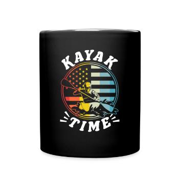 Vintage Retro Kayak Kayak Time Shirt Gift - Full Colour Mug - black - Front