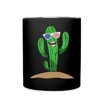 Trendige Kaktus USA Kunst-T-Shirts - Tasse einfarbig - Schwarz - Vorne