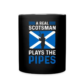 A real gravel plays the pipes. Bagpipes - Full Colour Mug - black - Front
