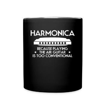 Harmonica Mundharmonika Spruch Shirt - Tasse einfarbig - Schwarz - Vorne