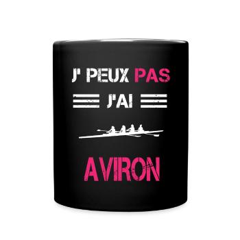 Je peux pas j'ai aviron femme humour - Mug uni - noir - Devant