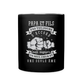 Papa Et Fils - Mug uni - noir - Devant