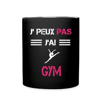 Je peux pas j'ai gym femme humour - Mug uni - noir - Devant