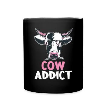 Kuh Geschenk Kuhliebhaber Bauern Geschenk - Tasse einfarbig - Schwarz - Vorne