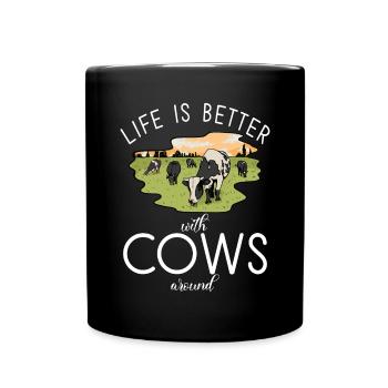 Cow Gift Cow Lover Farmer Gift - Full Colour Mug - black - Front