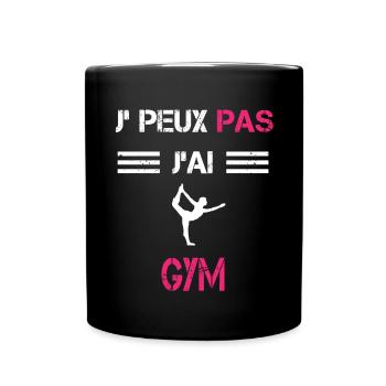 Je peux pas j'ai gym sport femme humour - Mug uni - noir - Devant