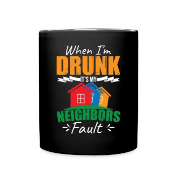 Drôle de voisin Quartier des hommes - Mug uni - noir - Devant