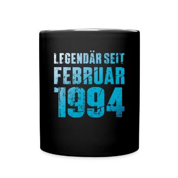 Legendär Seit Februar 1994 Geburtstag Geschenk - Tasse einfarbig - Schwarz - Vorne