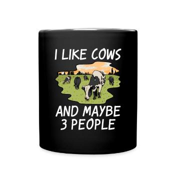 Kuh Geschenk Kuhliebhaber Bauern Geschenk - Tasse einfarbig - Schwarz - Vorne