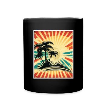 Whats up Beaches Strand Sommer Urlaub Feiern - Tasse einfarbig - Schwarz - Vorne