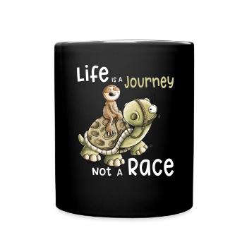 Life Is A Journey Not A Race - Tasse einfarbig - Schwarz - Vorne