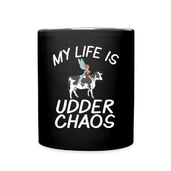 Kuh Geschenk Kuhliebhaber Bauern Geschenk - Tasse einfarbig - Schwarz - Vorne