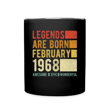 Geburtstag Februar 1968 - Tasse einfarbig - Schwarz - Vorne