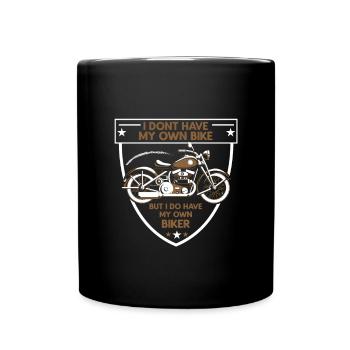 Funny Woman Biker Bike Design For Motorcycle Lady - Full Colour Mug - black - Front