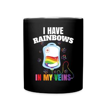 Lustige LGBTQ Regenbogen Pride Schwule Lesbe - Tasse einfarbig - Schwarz - Vorne