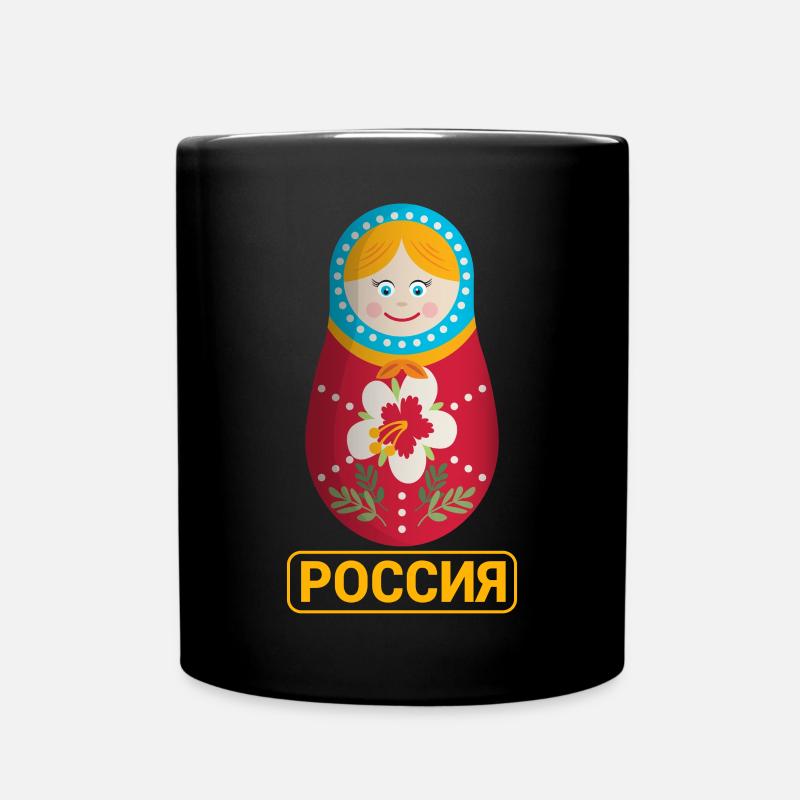 Matryoschka Krasavica Babuschka Russland - Tasse einfarbig - Schwarz