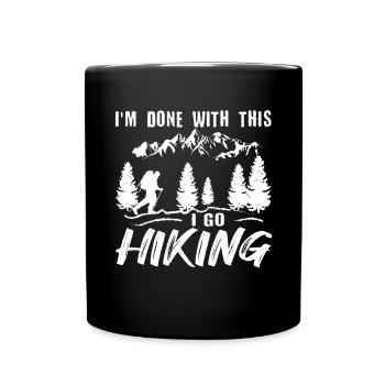 Wanderer Geschenkidee Wandern Mama Frauen Wander - Tasse einfarbig - Schwarz - Vorne