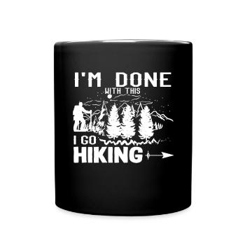 Wanderer Geschenkidee Wandern Mama Frauen Wander - Tasse einfarbig - Schwarz - Vorne