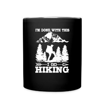 Lustiges Wandercamping -T -Shift Für Wanderer Und - Tasse einfarbig - Schwarz - Vorne