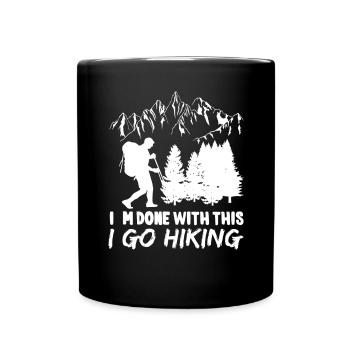 Lustiges Wandercamping -T -Shift Für Wanderer Und - Tasse einfarbig - Schwarz - Vorne
